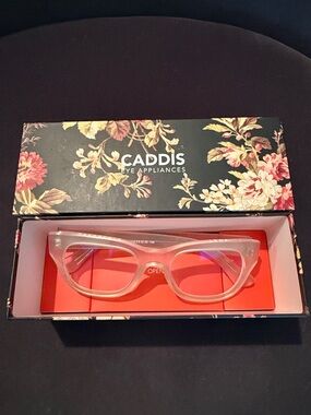 Caddis Clear Frame Glasses with Pink Lenses